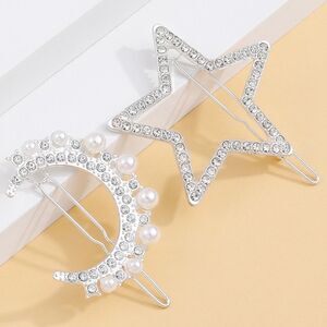 NWT Moon and Star Hair Clips